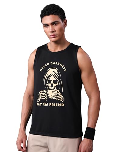 Image of CHKOKKO Sleeveless T Shirts Gym Vest for Men Workout Graphic Printed Premium Cotton Blend Tank Top for Man Running Vest Sando Gym Wear Lightweight Breathable Casual Summer Wear Boys