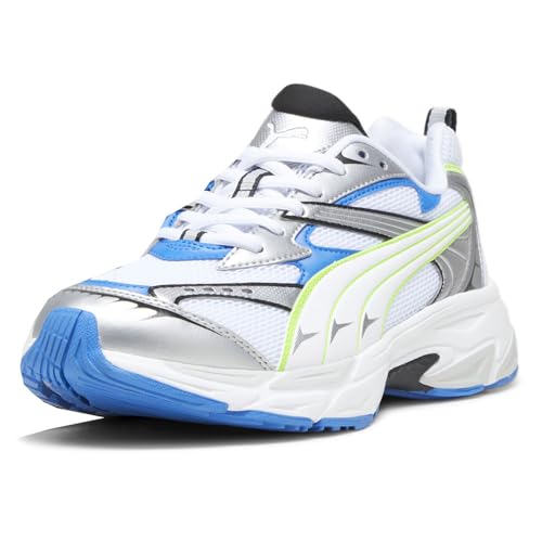 PUMA Mens Morphic Graphic Metallic Logo Lace Up Sneakers Shoes Casual - Blue, Silver, White2