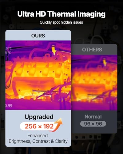 Image of 2025 AI-Powered Thermal Imager Pro,Thermal Imaging Camera with 256x192 IR Resolution & 2MP Visual Camera, 25Hz, 3.5 inch Touch Screen, -4F to 1022F, WiFi