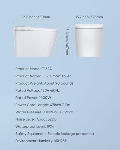 Leivi T162A Smart Toilet With Built-In Bidet Seat thumb #8