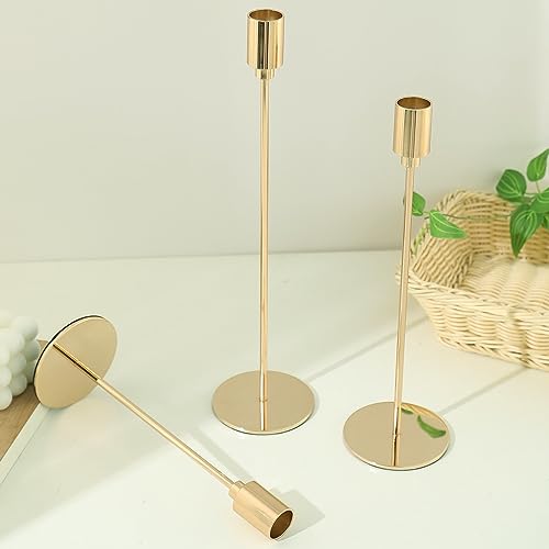 Kerzenständer Set 3 Stück Kerzenhalter für 20-22mm Dekorative Kerze Stand Gold Zhi (GOLD-3pcs) – Bild 2