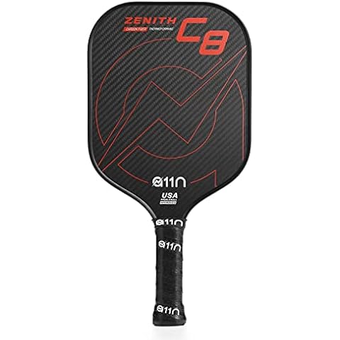A11N Zenith C8 Pickleball Paddle 16mm | T-700 Carbon Fiber with Foam Injected Walls | Enlarged Sweet Spot | Wide Body Shape | Red Cover
