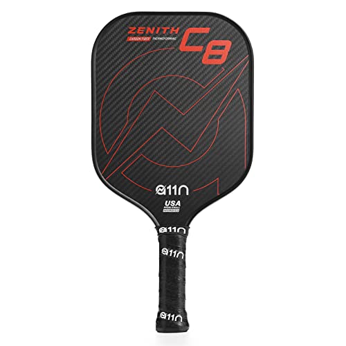 A11N Zenith C8 Pickleball Paddle 16mm | T700 Carbon Fiber with Foam Injected Walls | Enlarged Sweet Spot | Wide Body Shape | Red