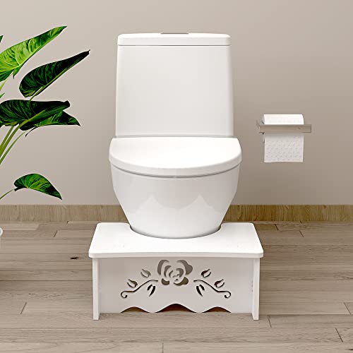 Fanwer Squatting Toilet Stool - Poop Stool For Bathroom, Toilet Potty Stool, Wood-Plastic Composite, 7 Inch, Bathroom Stool For Adults, Elderly #TOP7
