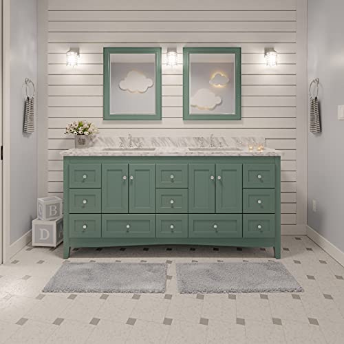 Kitchen Bath Collection Abbey 72-inch Double Bathroom Vanity (Carrara/Sage Green):