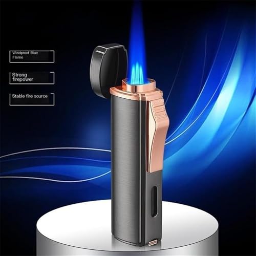 Encendedor Triple Llama a Butano Recargable Negro miniatura 2