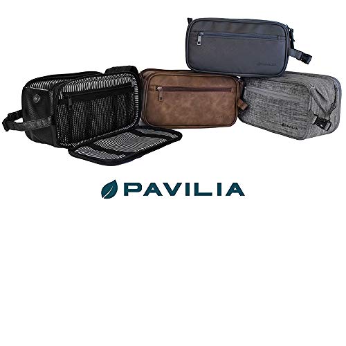 PAVILIA Bolsa de higiene para homens, kit de limpeza de barbear essenciais de viagem, bolsa de viage