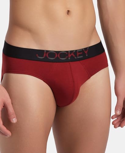 Image of Jockey US07 Men Super Combed Cotton Elastane Stretch Solid Brief with Ultrasoft Waistband