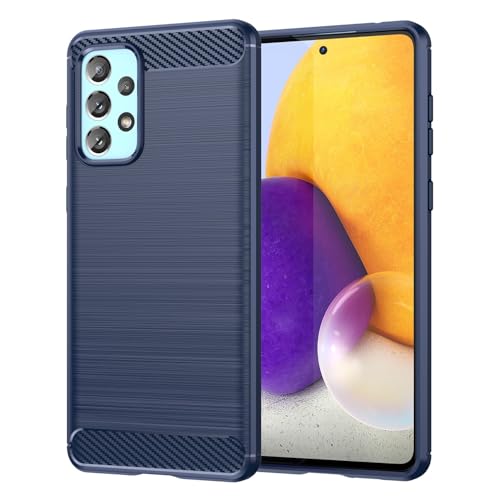 Image of Hybrid Carbon Fiber Back Case for Samsung Galaxy A73 5G (Blue)