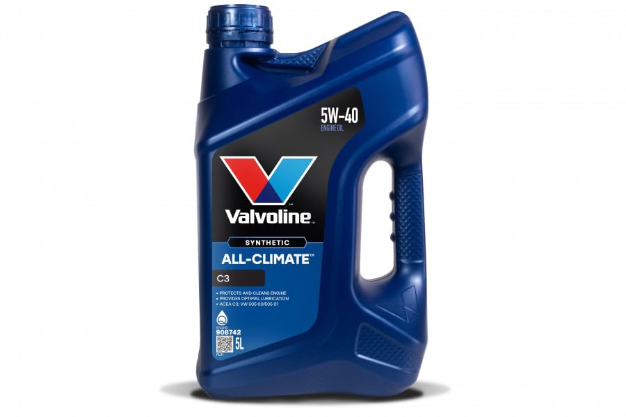 Valvoline Olio Motore All-Climate C3 5W-40, Formula All-Climate, Protezione Antiusura, Compatibile con Motori Turbo Diesel e DPF (5L)
