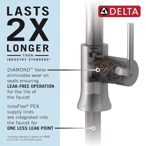 Delta Faucet Velum Curved Spout Single Hole Bathroom Faucet, Black Bathroom Sink Faucet, Single Handle Bathroom Faucet, Bath Faucet, Pop-Up Drain Assembly, Matte Black 539-BLMPU-DST by DELTA - Image 2