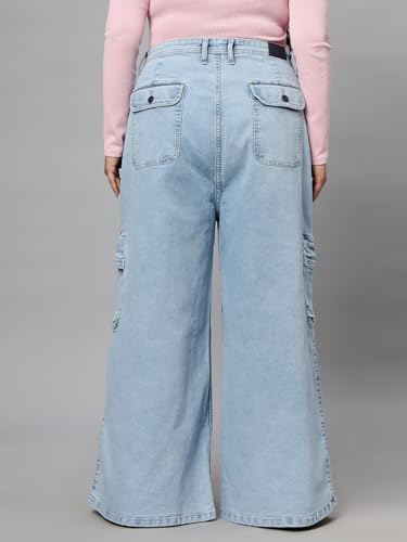 Image of TURNING BLUE Extra Wide High Rise Stretchable Plus Size Jeans for Women