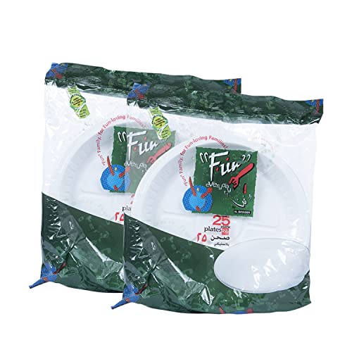 Fun Promopack Disposable Plastic Plate Set Large 22 Cm Pack of 25 X 2