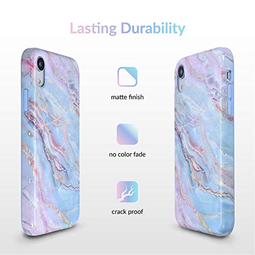 Velvet Caviar Compatible With Iphone Xr Cases Marble For Girls & Women - Cute Protective Phone Case (Pink Iridescent Holographic Blue) #TOP4