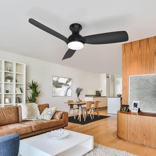 Consciot Ceiling Fan With Light, 44 Inch Low Profile Ceiling Fan with remote control, 6-speed choice, Reversible DC motor, 3CCT, Dimmable, Whisper, Easy Install, For Indoor and Covered Outdoor (black) by Consciot - Image 8