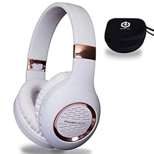 PowerLocus P4 Koptelefoon Bluetooth Over-Ear, Draadloze Koptelefoon met Microfoon, Inclusief draagtas (Rose Gold)