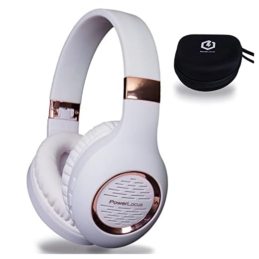 PowerLocus Hörlurar Bluetooth över örat, Bluetooth Over Ear Hörlurar med Mikrofon, Hi-Fi Stereo hopfällbar Headset för Smartphone, Laptop, PC, TV (Rose Gold)
