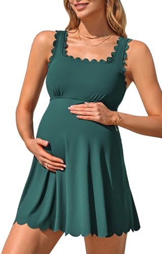 10 Best Maternity Swimsuits That Make Waves at the Beach 9 Charmo Ribbed Maternity One Piece Swimsuit