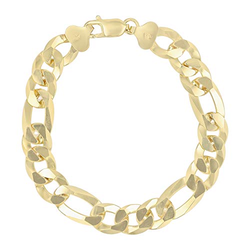 14K Gold or Rhodium Plated Silver Figaro Chain For Men | 1mm-13mm Thick | Solid 925 Figaro Italian Necklaces For Men