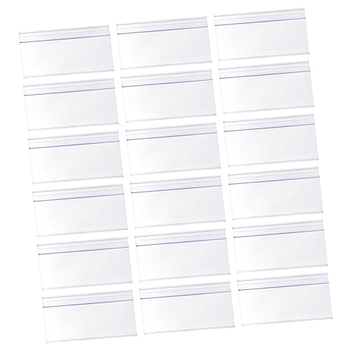 Alipis Food Label Holders for Wire Shelves 30pcs Tag Holders Glass Label Slots Retail Tag Display