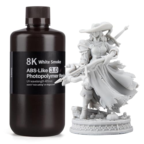 Image of ELEGOO 8K ABS-Like 3D Printer Resin White Smoke 1000g | 405nm Photopolymer Resin for 12K /14K /16K Mars Saturn Jupiter MSLA DLP LCD 3D Printing with Strength and Toughness