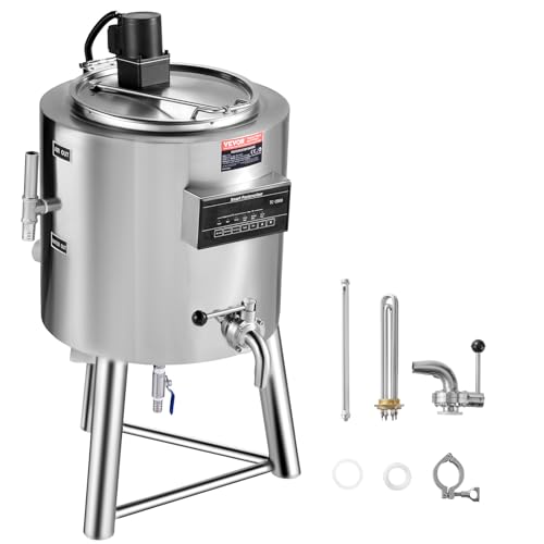 VEVOR Milk Pasteurizer 50L, Commercial Milk Pasteurization Machine, Food Grade 304 Stainless Steel, Professional Pasteurization with Time and Temperature Control, for Milk Juice Yogurt Sterilization