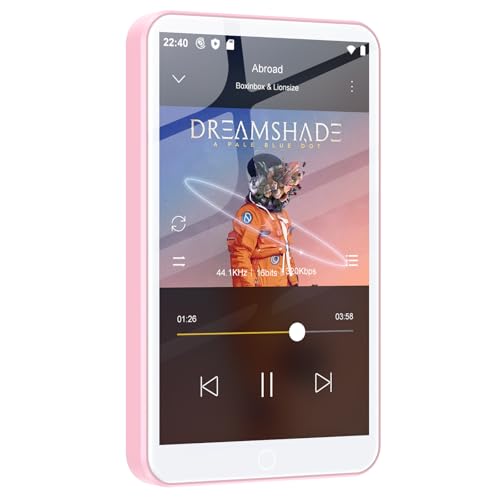 80GB MP3 Player with Bluetooth and WiFi, Mp3 & Mp4 with Spotify, Amazon Music(Pink)