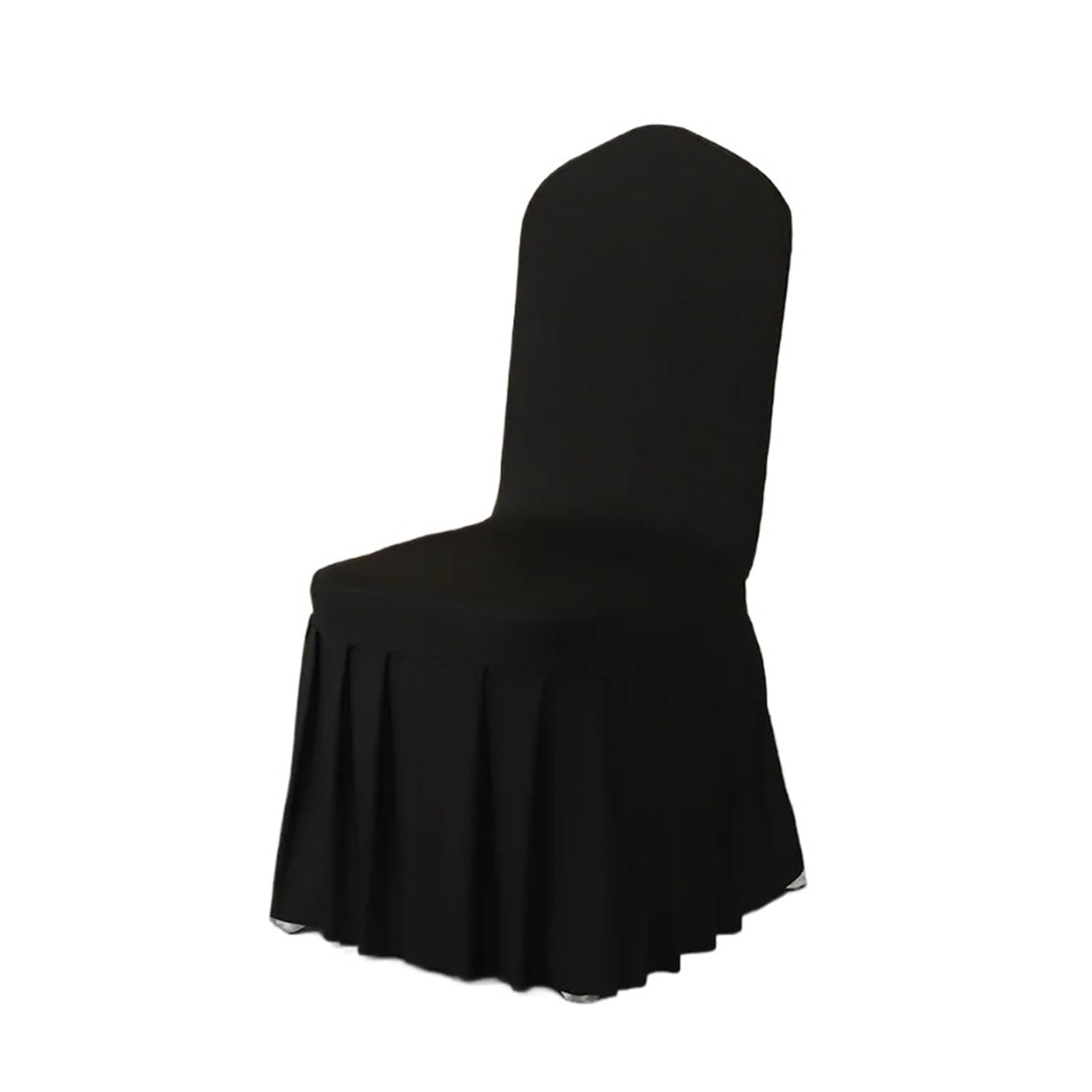 NNCSNE Spandex Chair Cover 5/10/50/100pcs Pleated skirt Spandex Chair Cover Hotel Banquet Party Events Wedding Decoration Dining Room Seat Protector Covers(Black,5pcs)