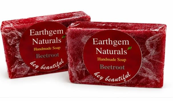 Image of EARTHGEM Beetroot and Goat Milk Charcoal Soap Combo Glow Detox Deep Cleansing Bathing Bars Smooth Healthy Skin Care Routine | 100 Each