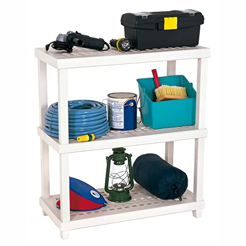 Estante Tubular Com 3 Prateleiras, Cor Branco, Linha Vig, Ordene.