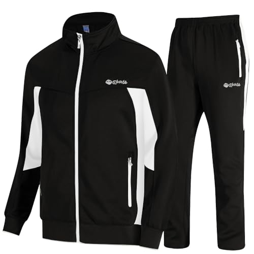 Image of TBMPOY Men's Tracksuit Athletic Sports Casual Full Zip Sweatsuit