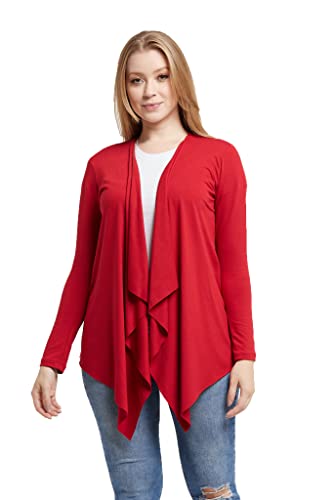 Cardigan Viscolycra Feminino Kimono Manga Longa Konoa (as2, alpha, l, regular, regular, Vermelho)