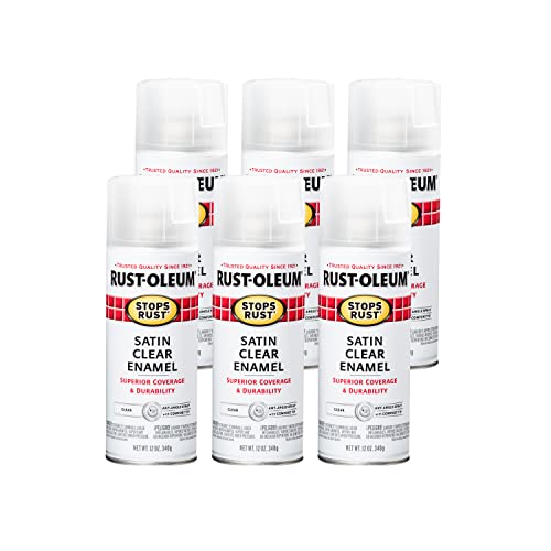 Image of Rust-Oleum 285092-6PK Stops Rust Spray Paint, 12 oz, Satin Clear, 6 Pack