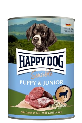 Happy Dog - Sensible Puppy & Junior M - Lamm, Reis - Nassfutter 30 x 400 g