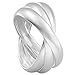 Produktbild Vinani 3er Ring Wickelring massiv glänzend 3 Ringe beweglich Sterling Silber 925 Dreierring Größe 60 (19.1) 2R3A-60