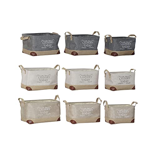 Panier en polyester gigogne et pliable lot de 3 bacs durables - 2