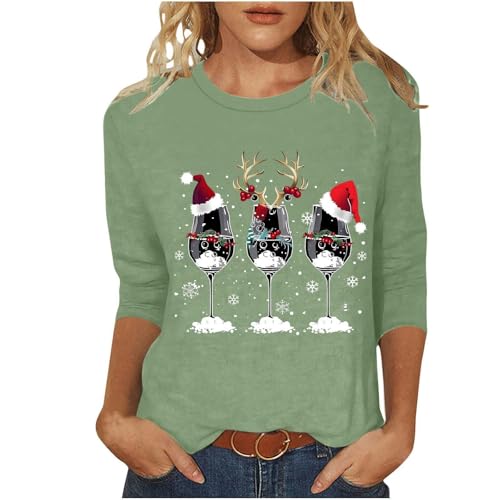 T-shirt de Noël 2024 confortable pour femme style décontracté