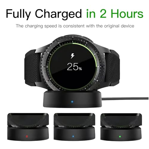 Image of Galaxy Watch Charging Dock, 4.5 cm Diameter, 60 cm USB Cable, Compatible with 46mm /42mm /Gear S2 /S3 /S4, Black
