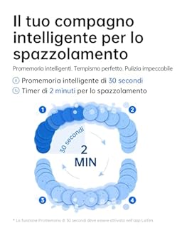 Laifen Wave Spazzolino elettrico, Spazzolino Elettrico Oscillante e Vibrante per Adulti con 3 Testine, IPX7 Impermeabile, Spazzolino Magnetico Ricaricabile(ABS)