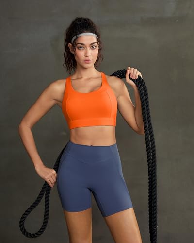 Image of RUNNING GIRL Sports Bra for Women High Support,Strappy Running Supportive High Impact Sports Bras with Sewn in Pads