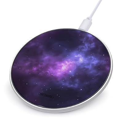 Magic Galaxy Sky Purple Wireless Charger, 10W Qi-Certified Fast Wireless Charging Pad with USB Cable & LED Indicator Fashion Charger Mat Portable Charging Station for All Qi-Enabled Phones