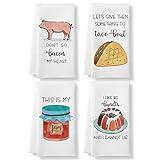 KLL Funny Kitchen Towels - Funny Dish Towels Set of 4- Housewarming Gifts - Kitchen Decor, Gifts for...