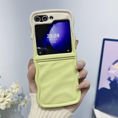 Coque Samsung Z Flip 5 bordure ondulée antichoc dégradé blanc vert