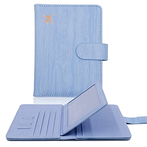 Image of Melsbrinna Rfid Passport Holder for Travel women /Men, Cute Passport Wallet Rfid Blocking Card Slots, Rfid Passport Cover /CaseTravel Wallet, Passport Book Holder (1, Blue4)