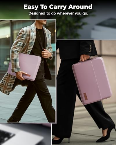Image of FEDUS ORO Premium Vegan Leather Laptop Sleeve Bag Case 14.0 inch, Shockproof Office Laptop Cover Pouch Carrying Bag with Accessory Pocket & Handle for MacBook, HP, Dell, Lenovo, Asus for Men & Women