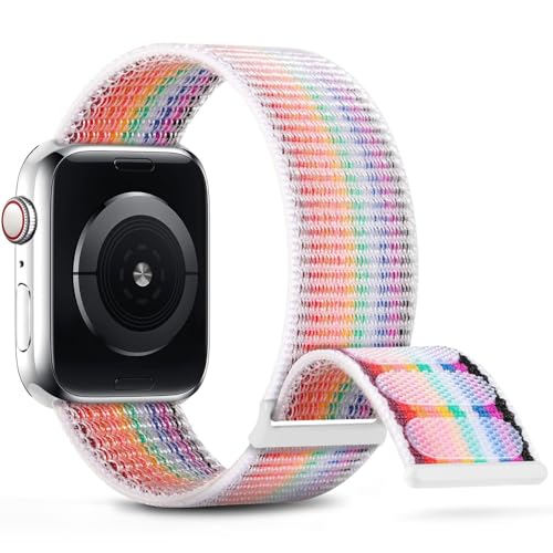 BNCXMO Nylon Sport Band compatible con banda 38 mm 40 mm 41 mm 42 mm 44 mm 45 mm Women Men Correa trenzada Compatible para iWatch Series 8/8/7/6/5/4/3/2 SE