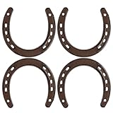 PH PandaHall 4 piezas de herradura de hierro fundido para colgar en la pared, decoración rústica para el hogar, 4.3 x 4.5 pulgadas, zapatos de caballo de metal vintage, arte de pared para cabaña, bar