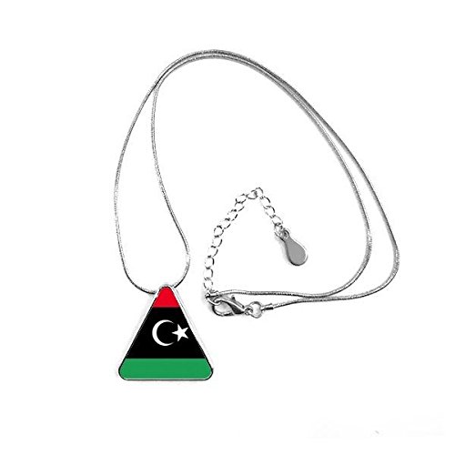 Collier drapeau national Libye pendentif triangle bijoux symbole pays Afrique