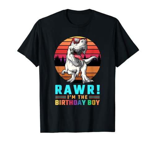 Rawr I'm The Birthday Boy Dinosaurio T-Rex Lover Camiseta