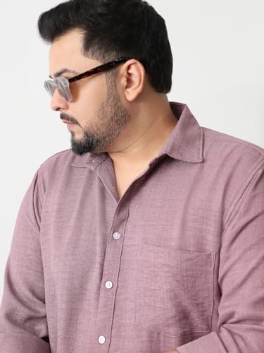 Image of Urbano Plus Men's Linen Blend Full Sleeve Relaxed Fit Casual Solid Shirt